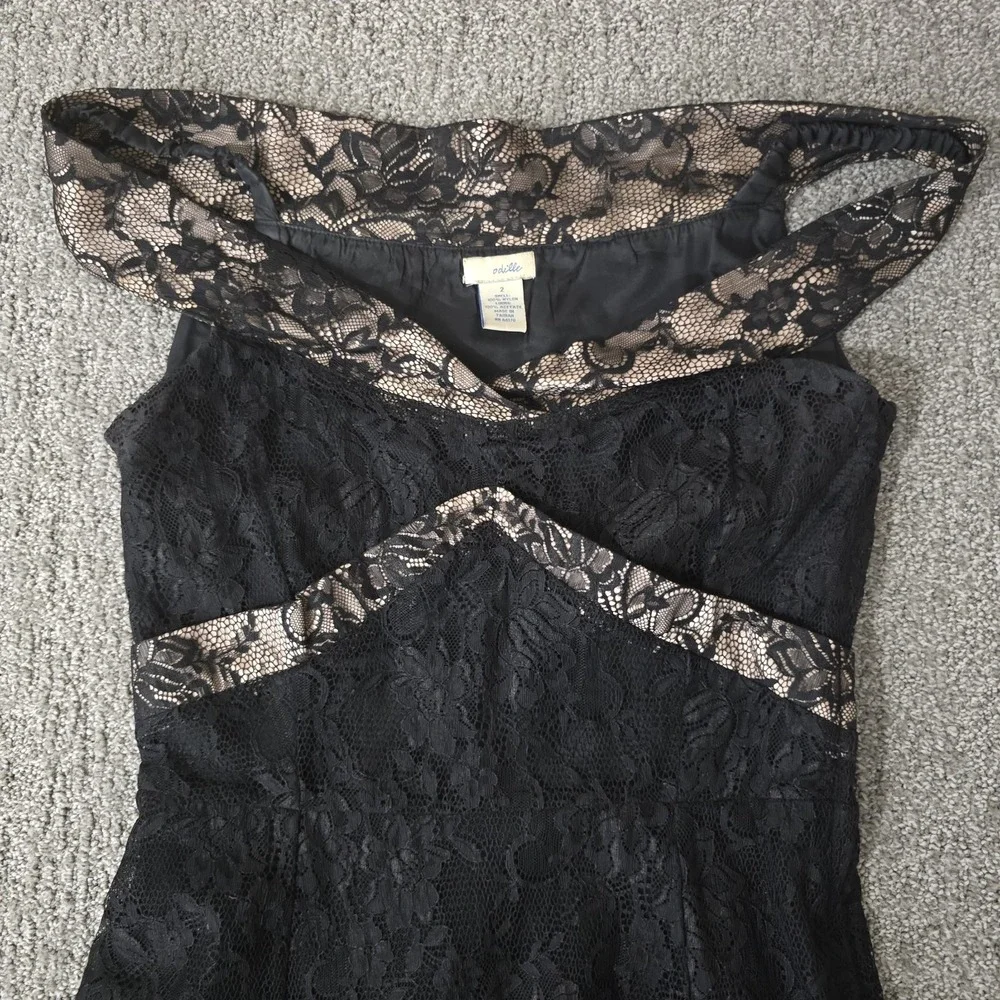 Odille Black Lace Midi Dress Bow Detail‎ Romantic Coquette Vintage Style 2